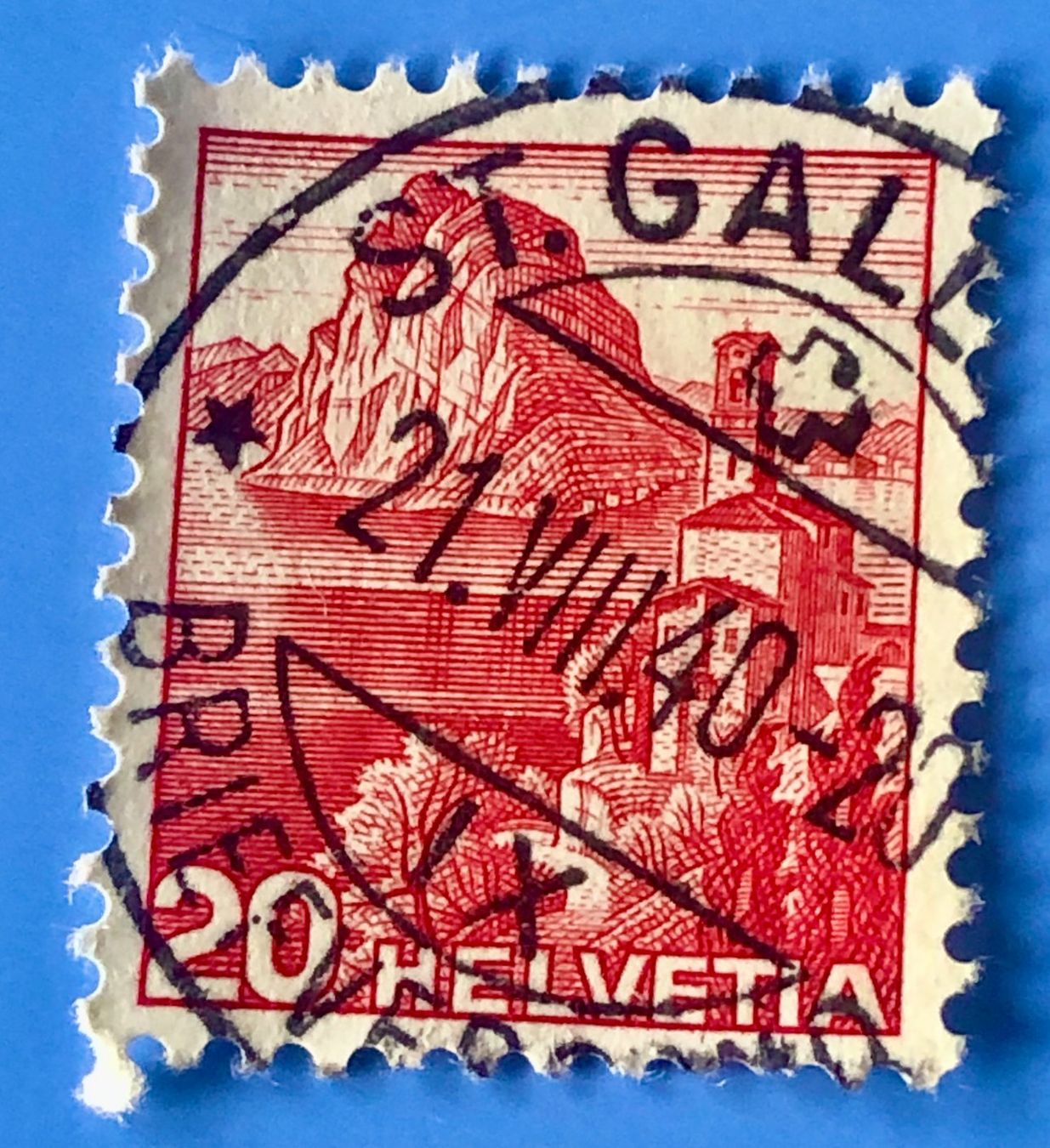 Tutti i francobolli: Nr.215 Landschaftsbilder Stempel  St.Gallen – Usato da Aarau venduto da Billa007