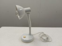 Weisse Nachttischlampe, flexibel, schwenkbar