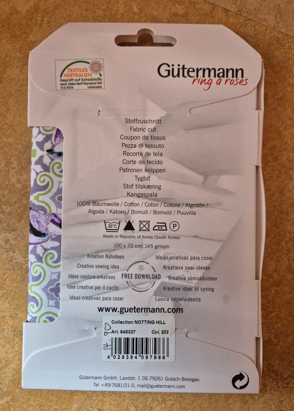 Stoffe: Gütermann Stoffzuschnitt 100x70cm – Neu und originalverpackt aus Emmenbrücke von Levira8 1
