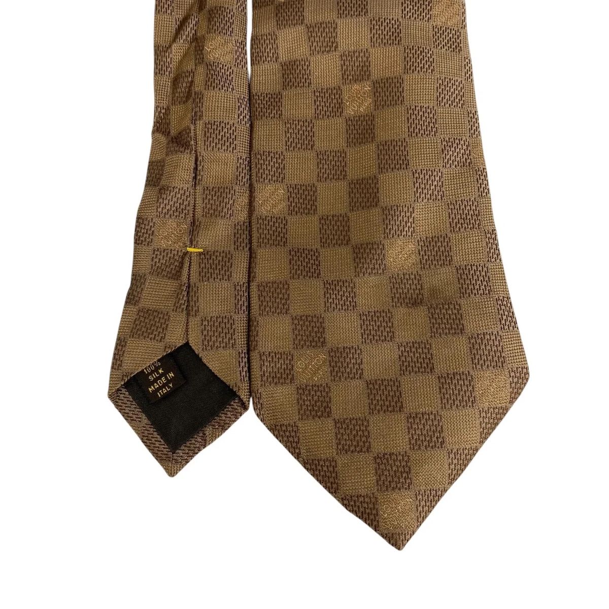 Louis Vuitton Cravatte: Original Louis Vuitton Silk Tie Damier Pattern Brown – Usato da Winterthur venduto da Atelier.W.Maison 3