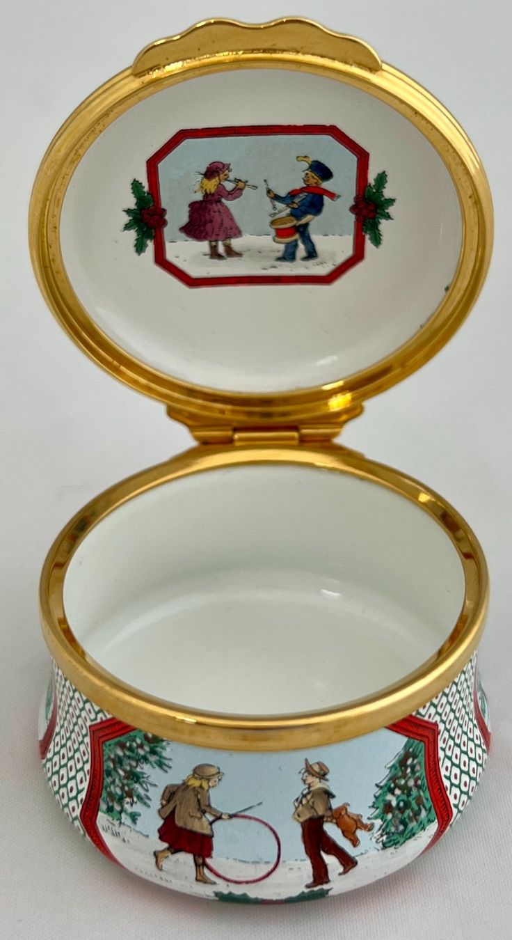 Contenitori & Simili: Halcyon Days Enamels, handbemaltes Weihnachtsdöschen, 1994 – Usato da Zürich venduto da Drahtzug 3