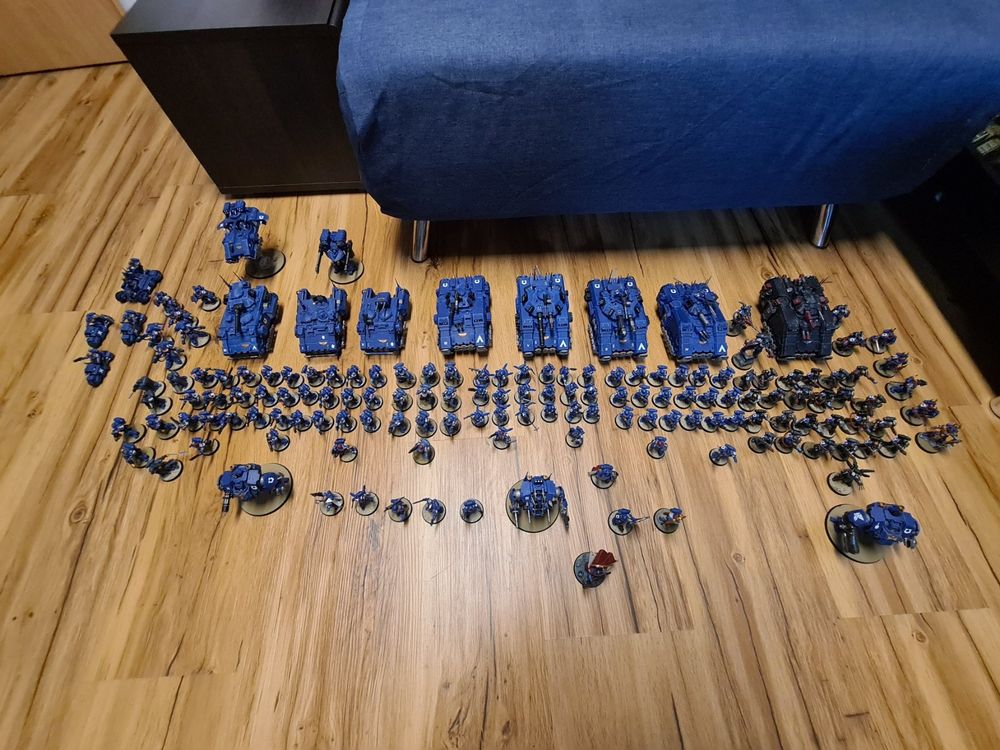 Armée Warhammer 40k – Space Marines Raven Guard Primaris, Bien Peints