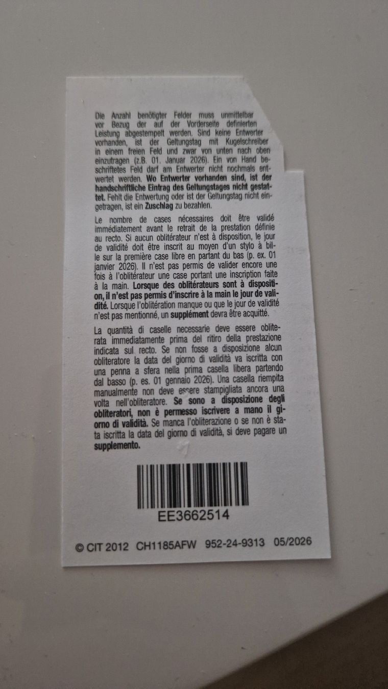 Biglietti: SBB Tageskarte Interdiscount 2. Klasse – Nuovo (secondo la descrizione) da Dällikon venduto da san_qgb 1