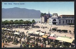 AK Vevey, place du marche