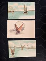 Ancienne cartes postale avec des bateaux