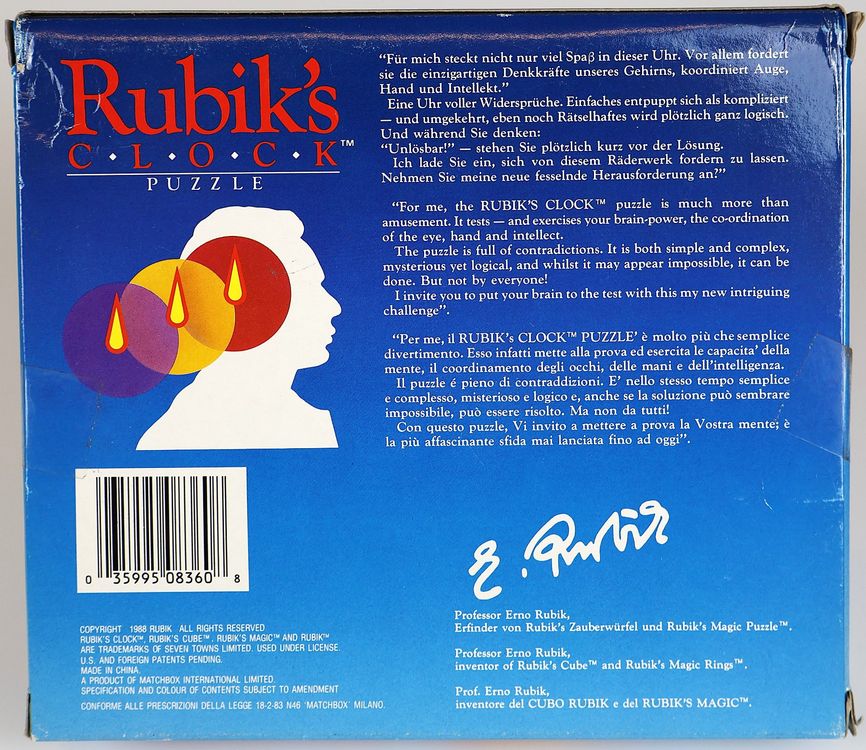 Rubik’s Clock Vintage 1988 - Matchbox - Top für Gehirnjoggin (Neu und ...