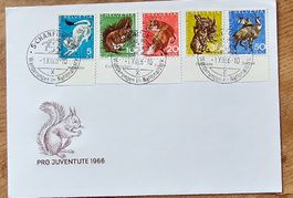 FDC PJ Satz mit Tabs mit Sst S-CHANF 1.XII.66