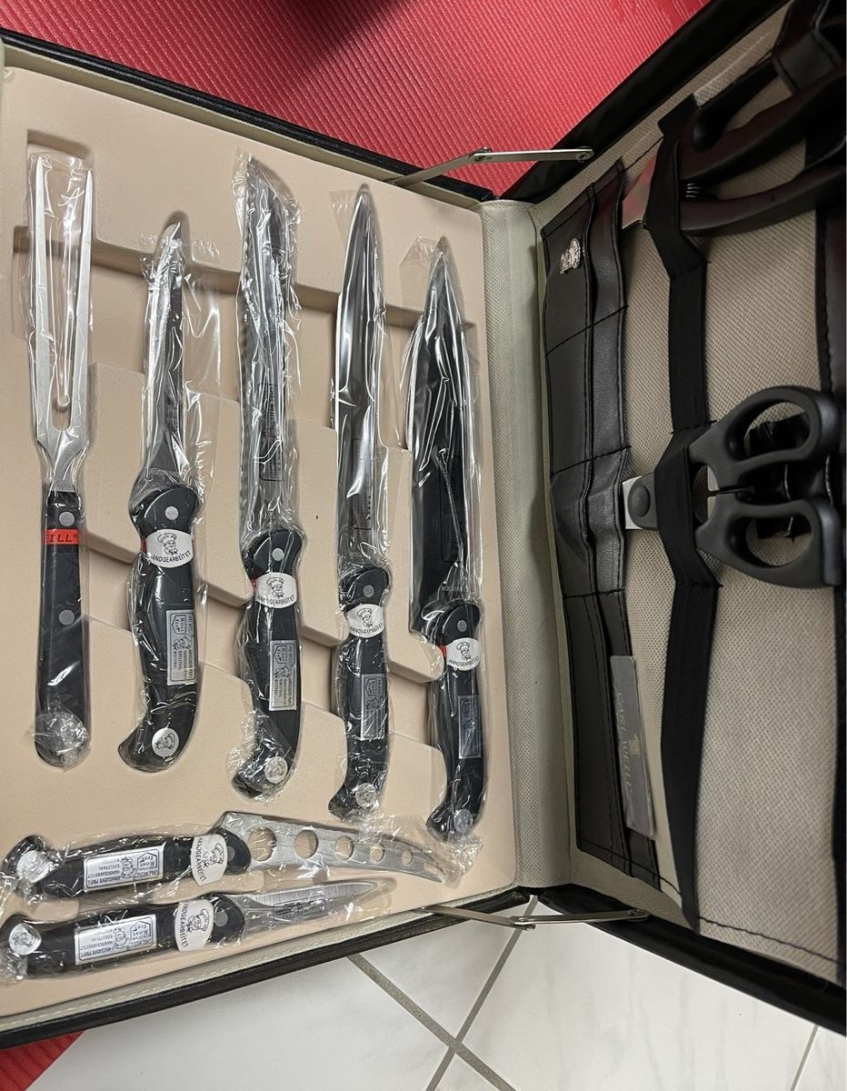 Solingen Coltelli: Carl Weill Solingen Messerkoffer-Set NEU – Nuovo e nell'imballaggio originale da Wohlen AG venduto da abaci 3