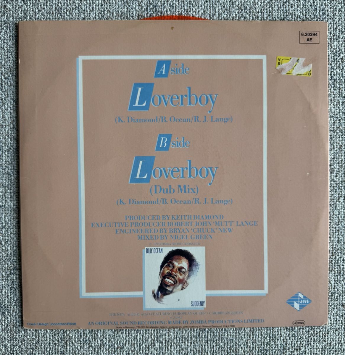 Dischi in vinile: Billy Ocean - Loverboy - 12" Maxi - 80s – Usato da Rorbas venduto da BlackstarRecords 2