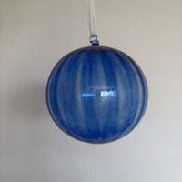 Klaskugel blau, mundgeblasen ca. 14 Durchmesser 