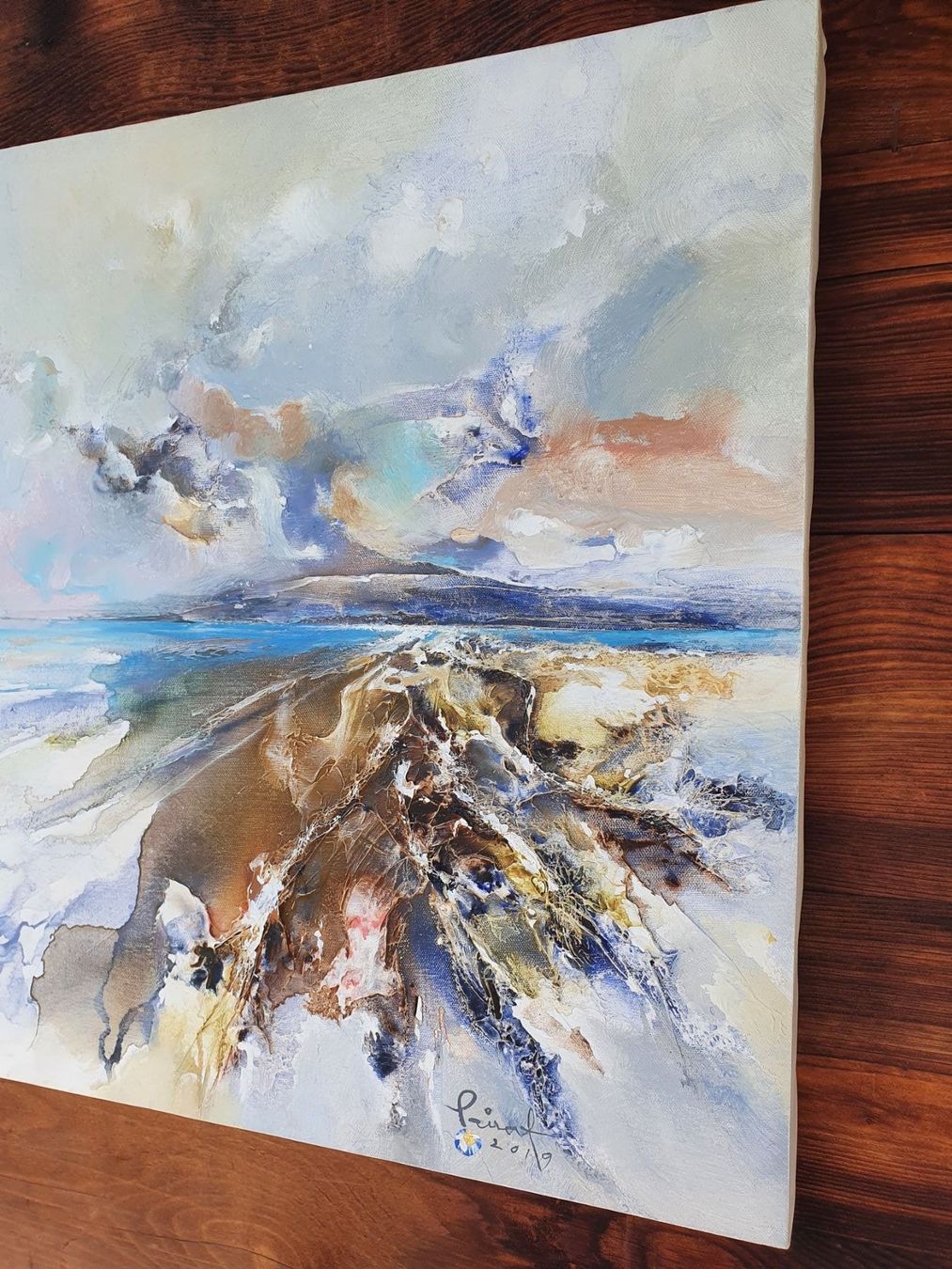 Dipinti: Beach/Acryl auf Leinwand/Abstract – Nuovo (secondo la descrizione) da Basel venduto da Anghkorwatt 1