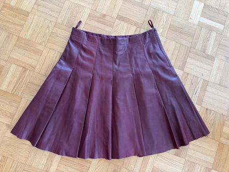 Globus Leather Pleat Skirt 38