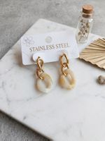 Boucles d'Oreilles Pendantes en Acier Inoxydable