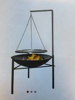 Feuerschale mit Schwenkgrill schwarz neu