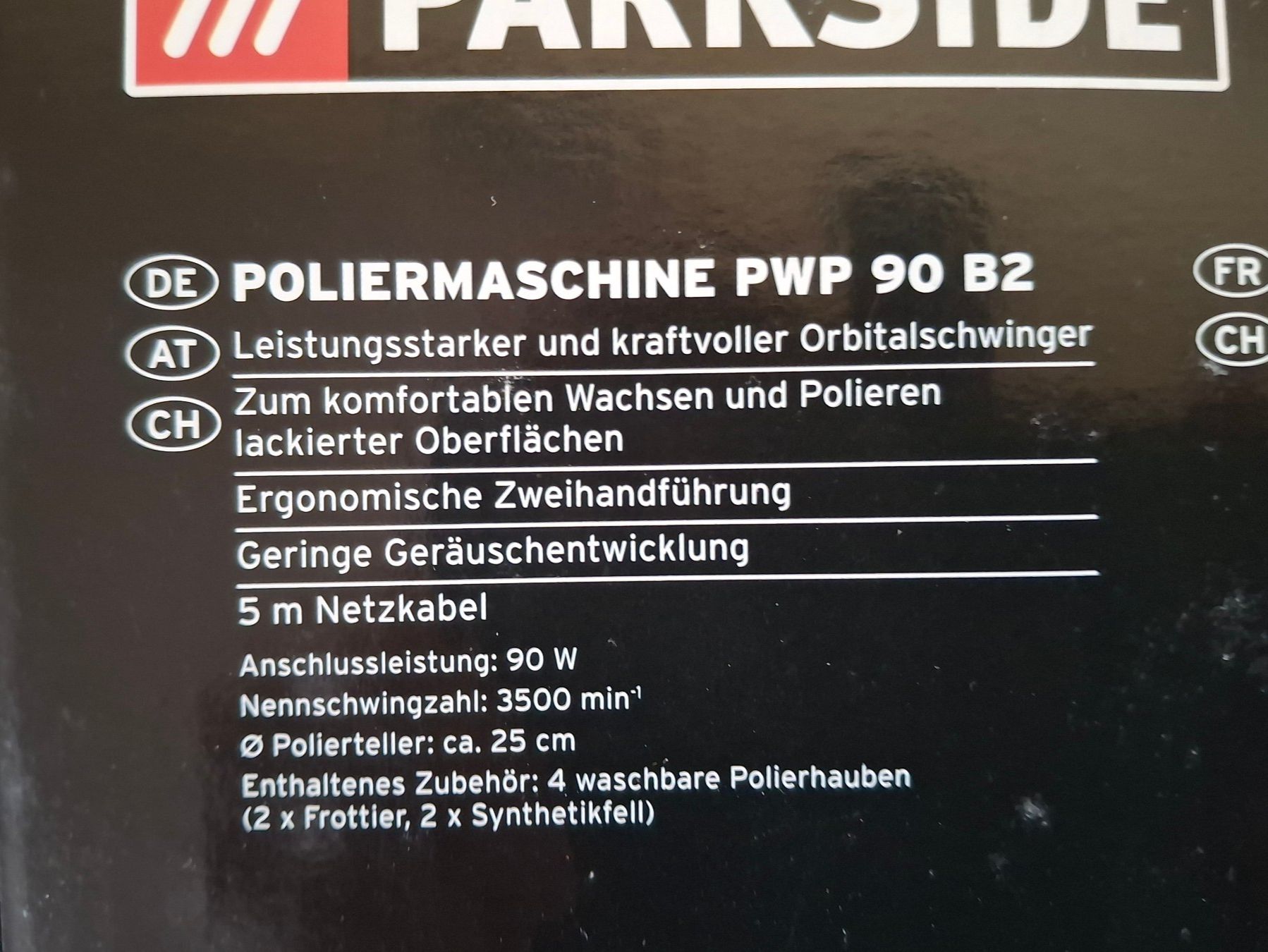 Parkside Alle Maschinen: Poliermaschine Parkside PWP 90 B2 5m Netzkabel – Neu und originalverpackt aus St. Gallen von Angelamaroni 1