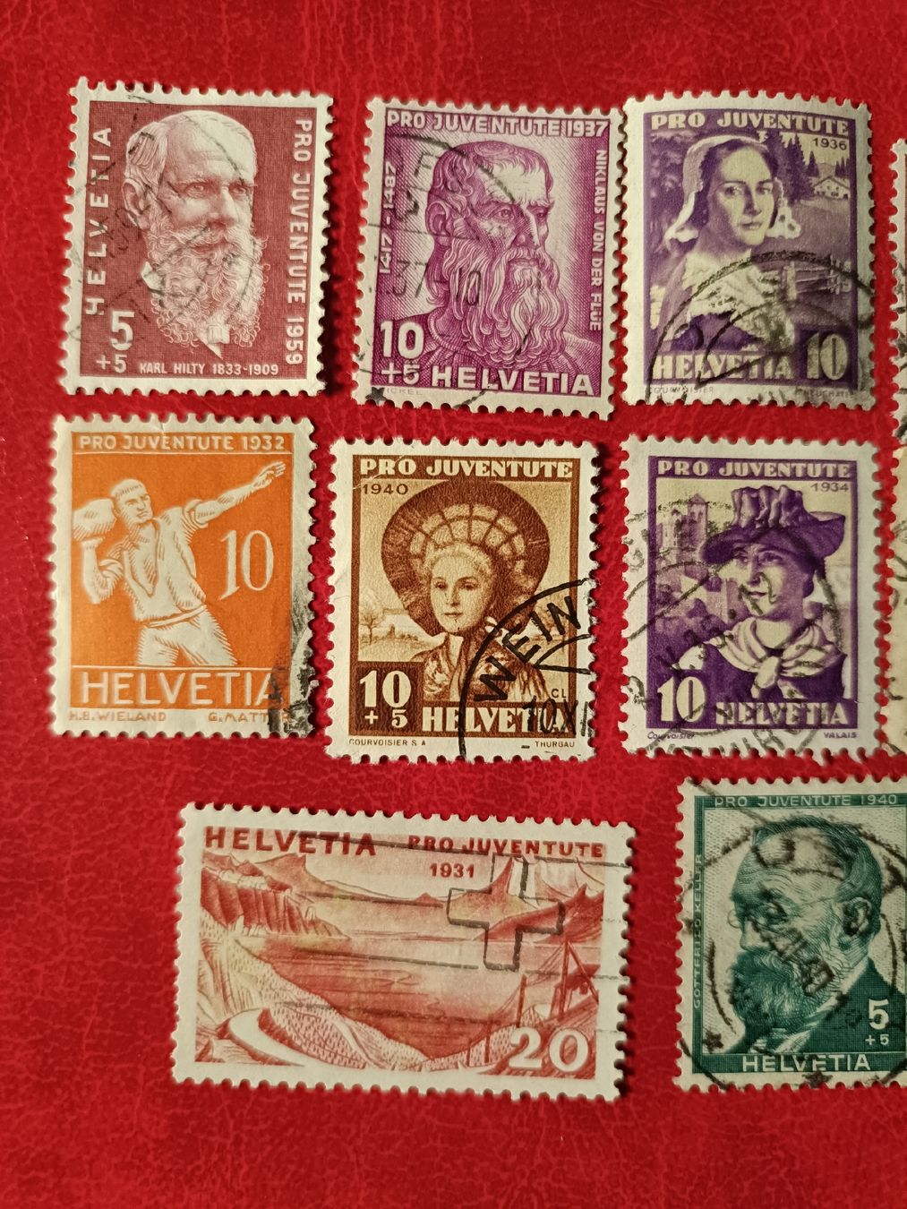 Tutti i francobolli: 10 ANTIKE BRIEFMARKEN PRO JUVENTUTE GESTEMPELT – Usato da Sargans venduto da Polifemo58 1
