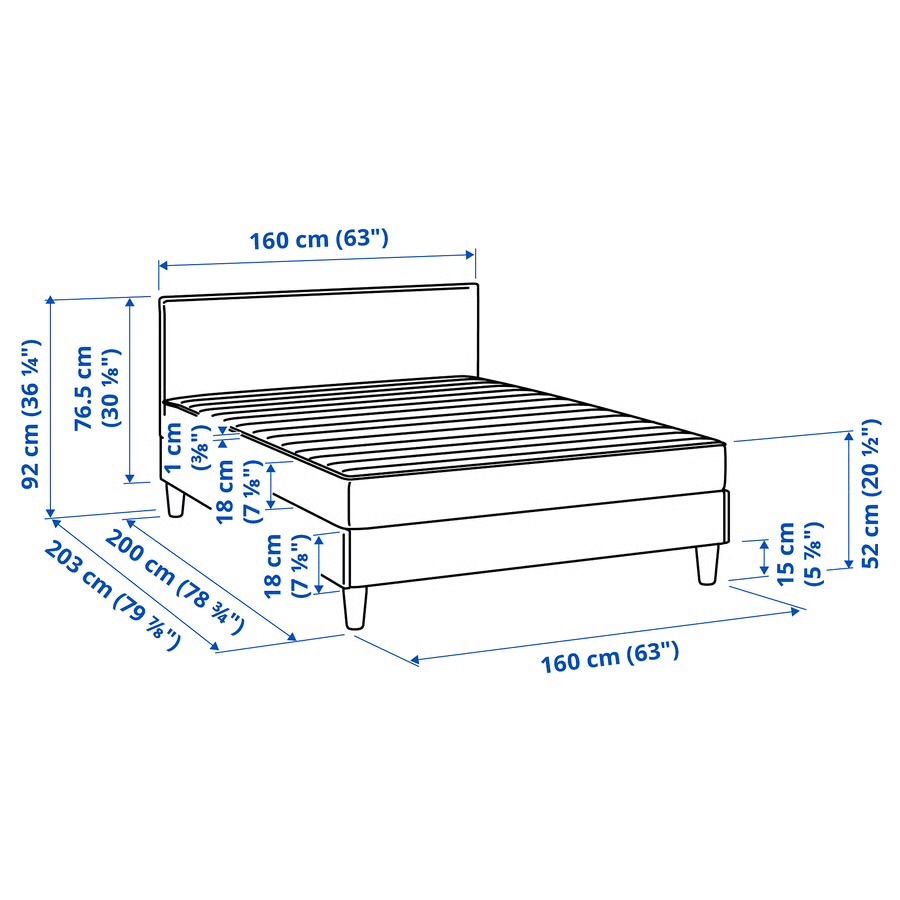 Ikea Lits: Complete Bed 160x200 – D'occasion à Glattbrugg par joa_j9rv 5