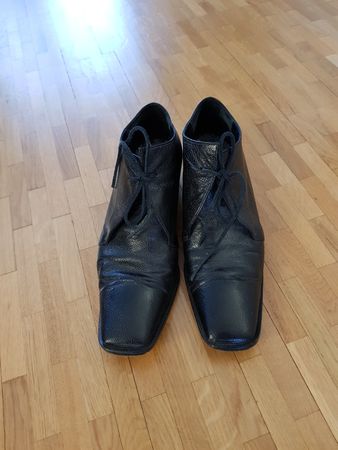 Richelieus femme TATTOO cuir noir vintage