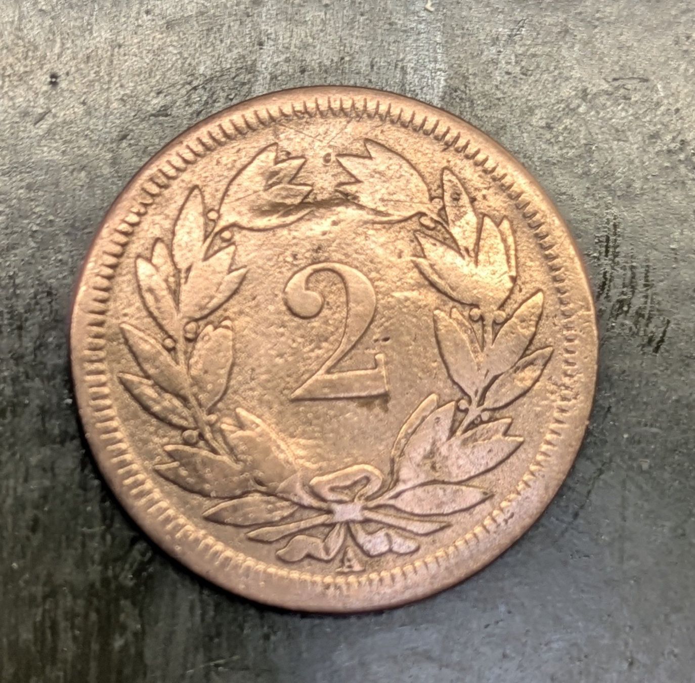 Alle Münzen: 2 Rappen 1851 (Bronze) – Gebraucht aus Zetzwil von Spitz70 1