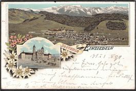 -Litho Souvenir aus Einsiedeln , 1898