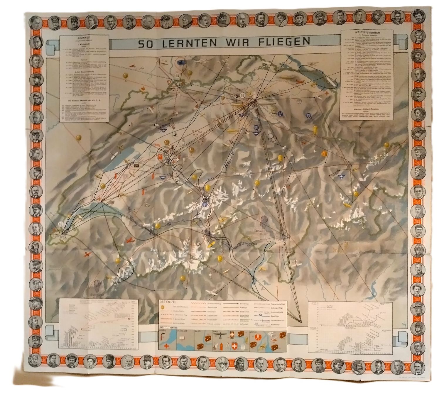 Cartine & Atlanti: Historische Karte der Schweizerischen Luftfahrt 1941 – Usato da Bellach venduto da JingleJerry 2
