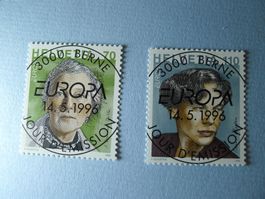 1996 Europa  893 + 894 Bille, von Roten ET Vollstempel