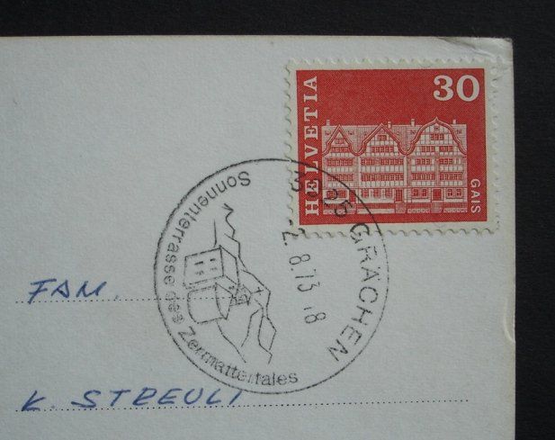 Cartoline postali: GRÄCHEN Stadel – Usato da Jona venduto da philajona 1