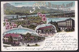 Birrenlauf bei Brugg farbige Lithografie 4 Bilder