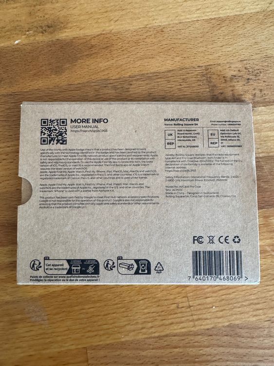 GPS & Strumenti di misurazione: AirCard™ Pro Dual - Apple+Android Ultra-thin Tracker – Nuovo e nell'imballaggio originale da Corsier-sur-Vevey venduto da Makmic 3