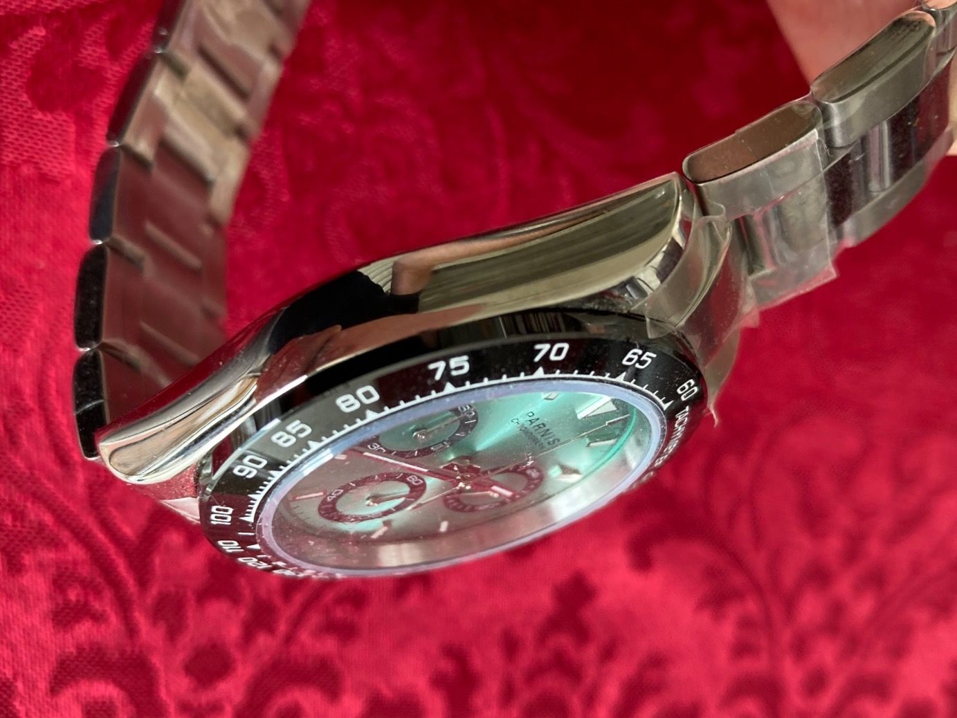 Parnis Uhren: Chronograph "super eisblau" von Parnis, 39mm, Quartz, neu ! – Neu (gemäss Beschreibung) aus Chur von Spuntz1 6