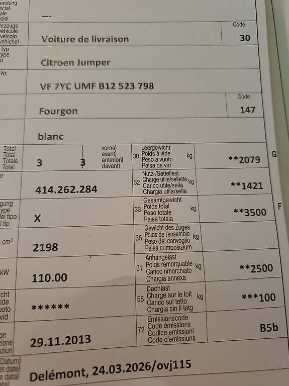 Veicoli commerciali: A vendre citroen jumper   – Usato da Boécourt venduto da bfcw 3