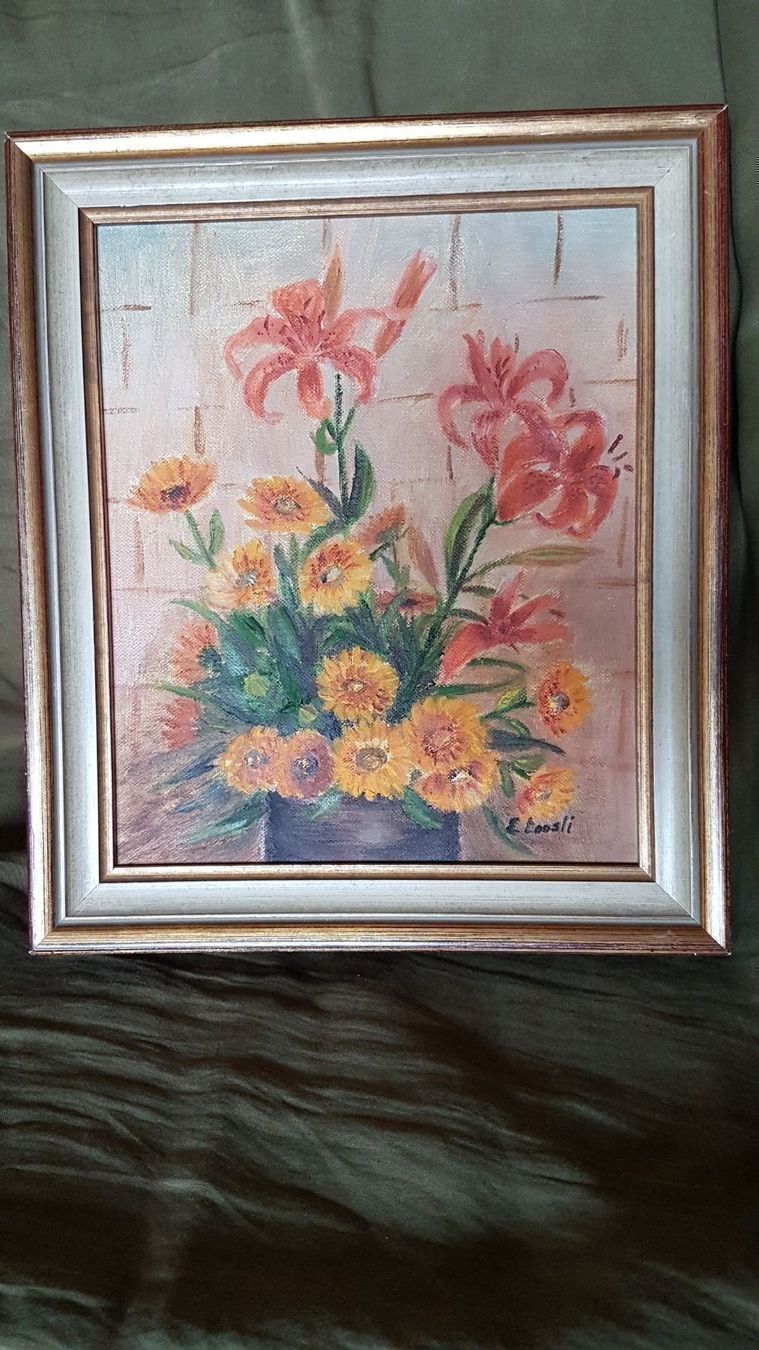 Gemälde: Blumengemälde / E.Loosli – Gebraucht aus Oberengstringen von Sheera7