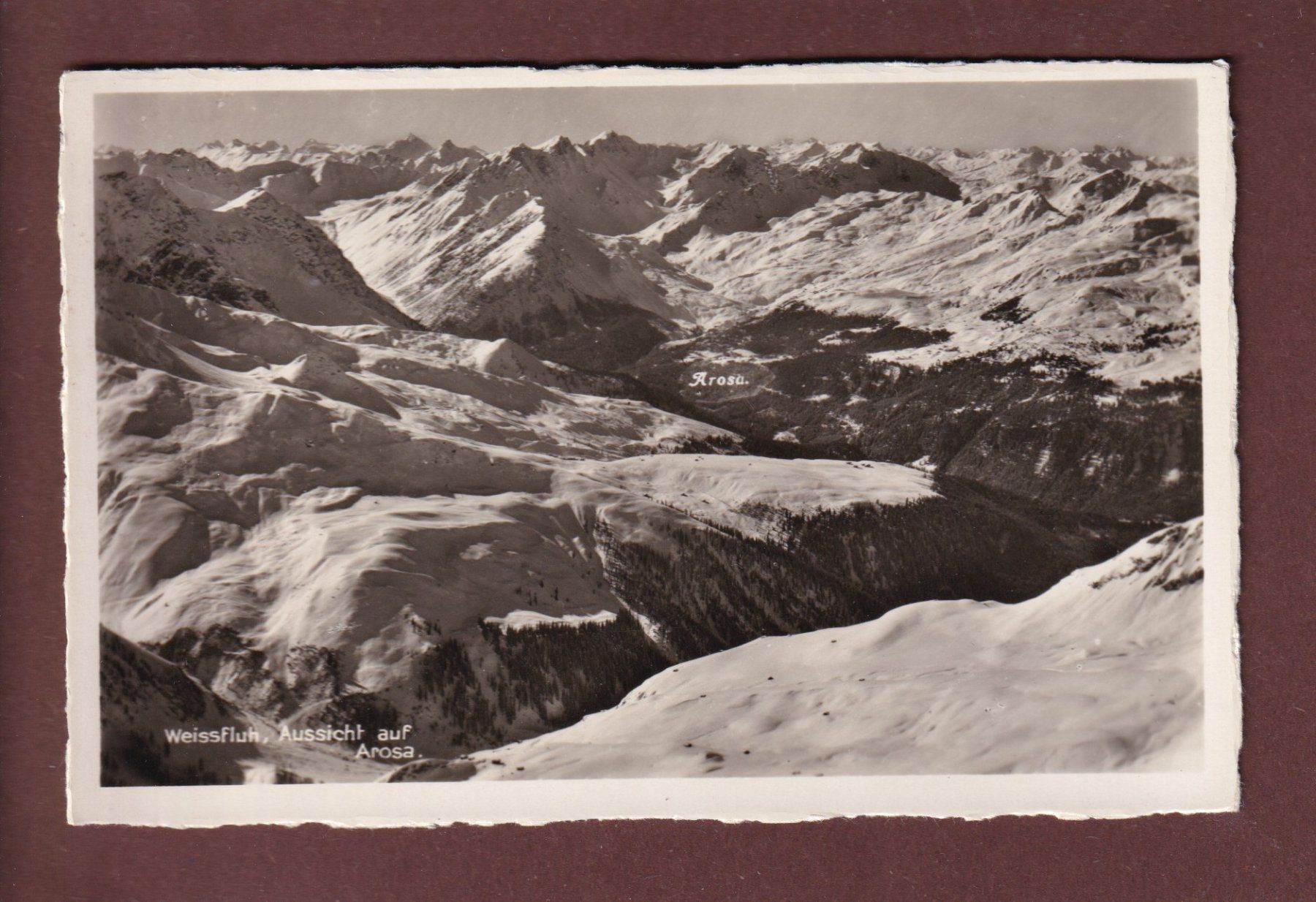Cartoline postali: WEISSFLUH - Aussicht auf Arosa – Usato da Pully venduto da nicecards