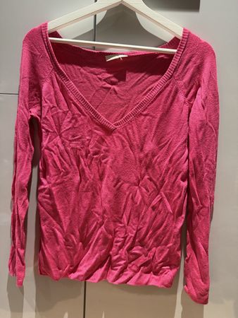 Pinker Kookai Pullover mit V-Ausschnitt, Grösse S/M
