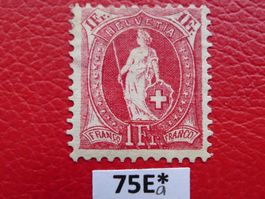 Stehende Helvetia: Nr.75E ungebraucht * +Gummi, Kat: 800.-