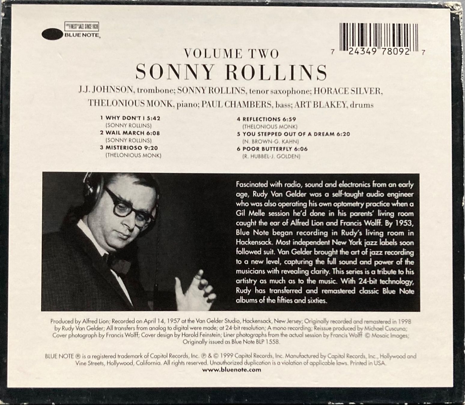 Schallplatten: SONNY ROLLINS - VOLUME TWO – Gebraucht aus Poliez-Pittet von Newtown-Records 1