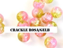 Crackle 4mm rosa/gelb