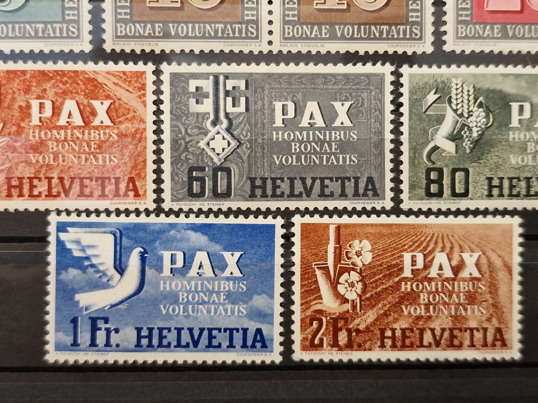 Tutti i francobolli: Schweizer 1945 PAX Teilsatz postfrisch & * – Usato da Aesch LU venduto da briefmarken.uray 3