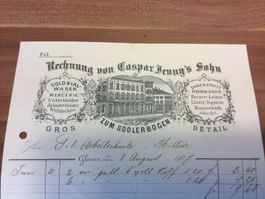 Historische Rechnung Caspar Jenny's Sohn Glarus