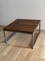Massivholz Beistelltisch mit Stahlgestell