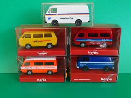 5x Lieferwagen von Herpa/Wiking 1/87