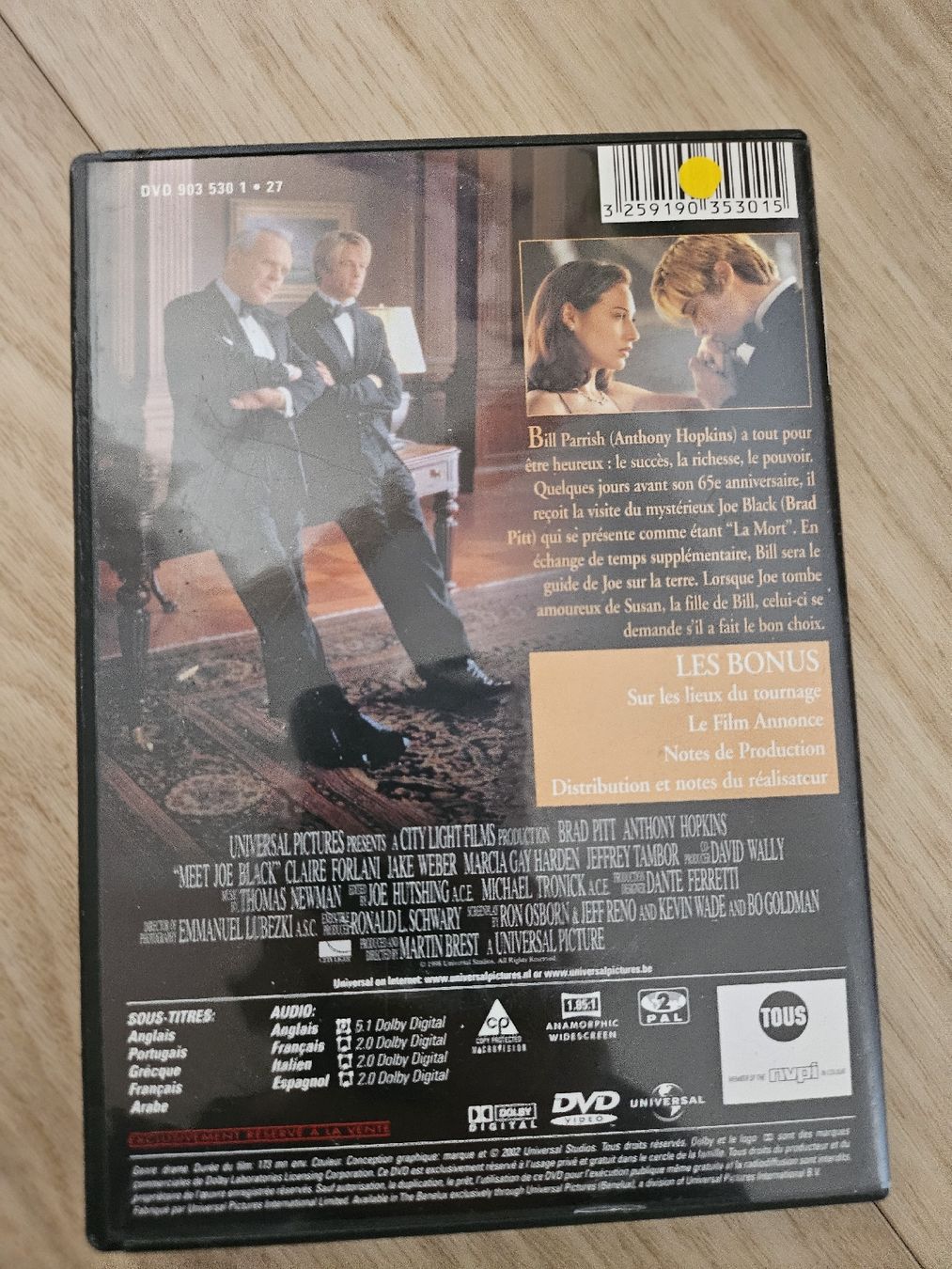 Tutti i DVDs: DVD Rencontre avec Joe Black - Brad Pitt – Usato da La Joux FR venduto da car_ck96 2