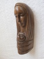 Heiligenfigur Madonna Maria mit Jesus Kind Holz Figur geschn