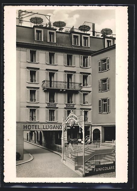 Cartoline postali: Lugano, Hotel Lugano von E. Rothen-Günt – Usato da Berlin venduto da bartko-reher