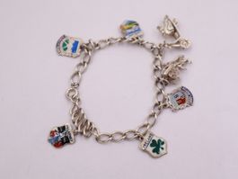 Silber Bettlerarmband mit Vespa Pferde Wagen und Ortschaften