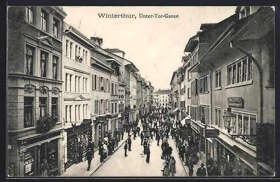 Cartoline postali: Winterthur, Partie in der Untertorgasse – Usato da Berlin venduto da bartko-reher