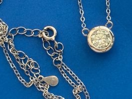 Luxus Elegante Zirkonia Kette Farbe : Silber weiss