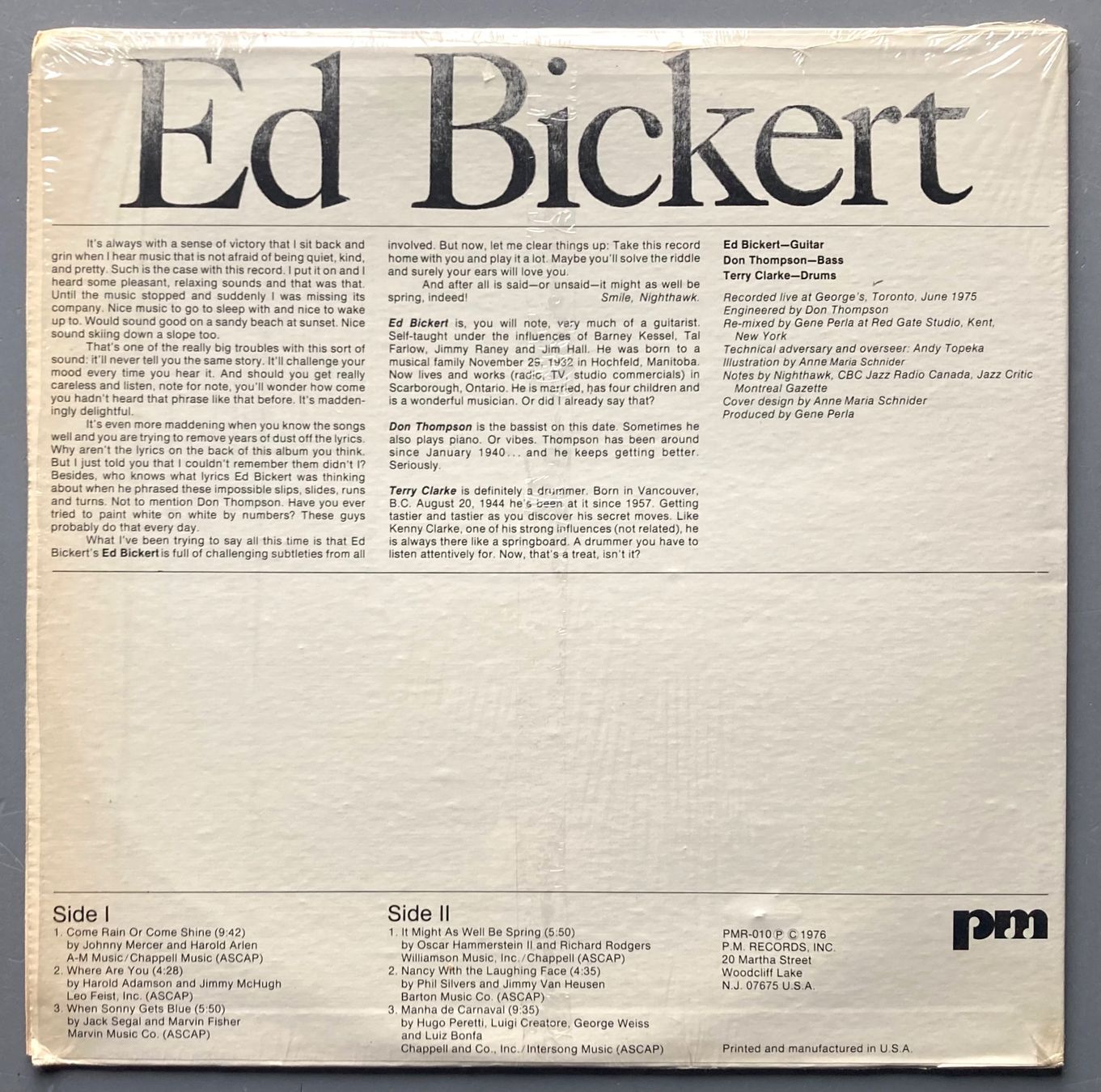 Dischi in vinile: ED BICKERT - ED BICKERT – Usato da Poliez-Pittet venduto da Newtown-Records 1