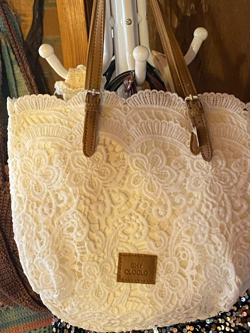 Borse da donna: VINTAGE HANDTASCHE HÄKEL STYLE-WEISS – Nuovo (secondo la descrizione) da Meienried venduto da ManuelaBoutique 3