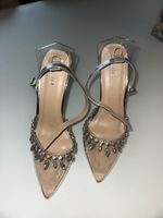 Silberne High Heels mit Strass, Grösse 39 - Top Zustand!